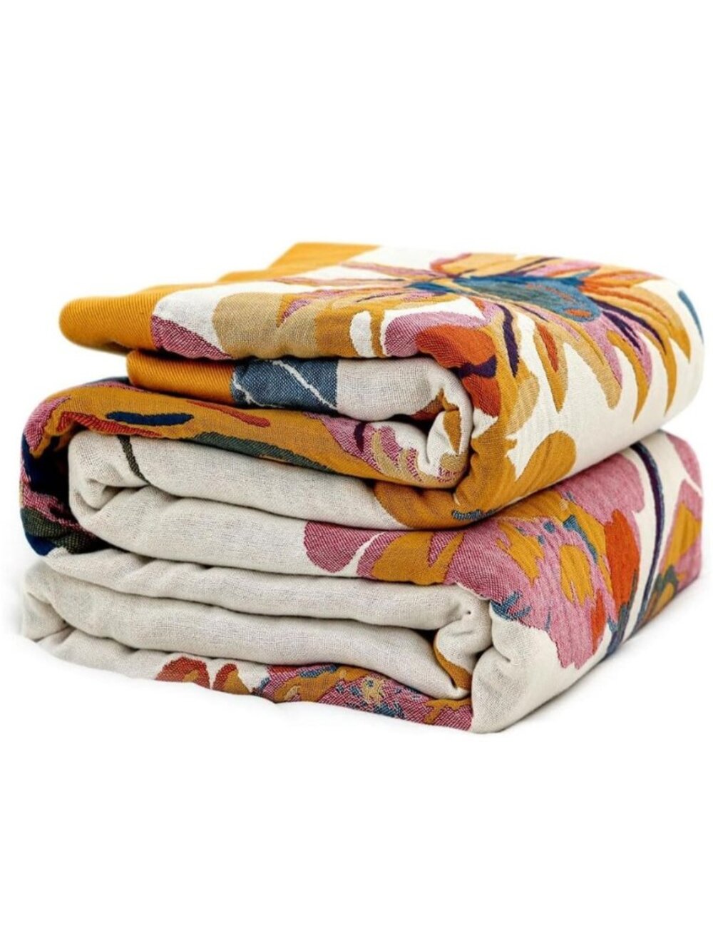 Boho Throw Blanket, 100% Cotton Lightweight Throws for Couch 50"x60"